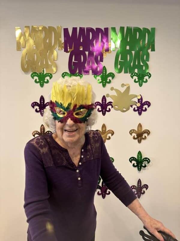Senior Lady in Mardi Gras Mask